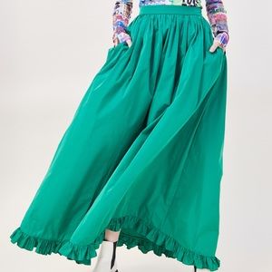 MSGM Kelly Green Gonna Maxi Skirt with Pockets